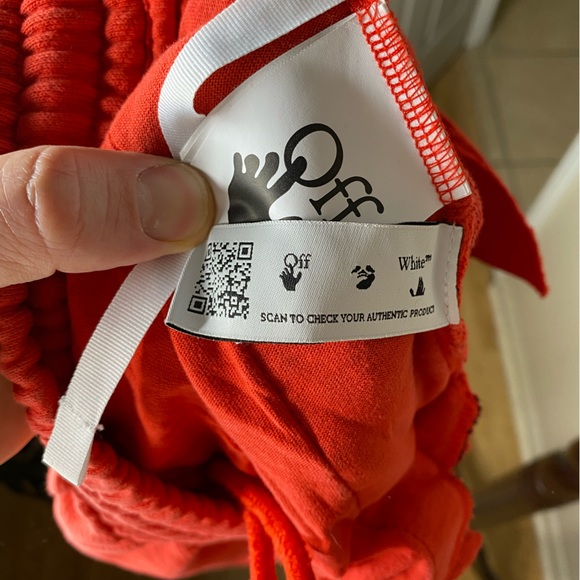 Off-White SS21 Logo Embroidered Sports Shorts Red Size small - Picture 4 of 8